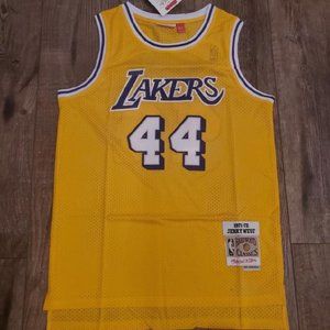 Jerry West Los Angeles Gold Throwback Mens Jersey Stitched New